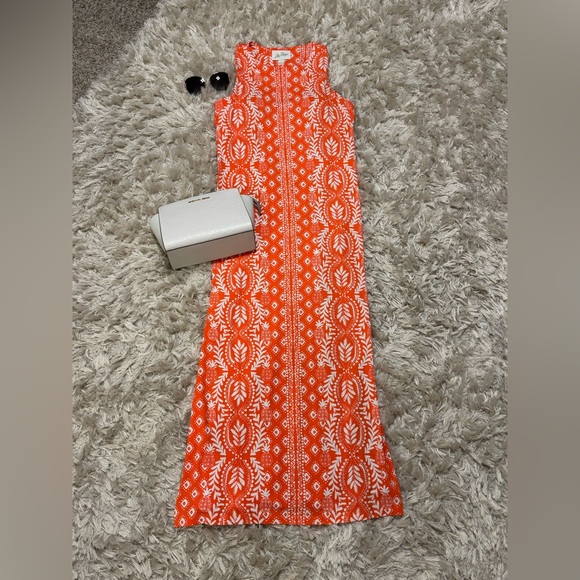 ✨Brand New Lilly Pulitzer Ulla Maxi Dress in Vibrant Orange and White Dress✨ - Picture 11 of 16